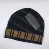 Varm ullskalle Cap Elastic Knit Beanies Fold Soft Sticked Hats Letter Tryckta ullhattar Hög kvalitet