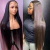 26 28 Inch Long Straight Lace Front Human Hair Wig 13x4 Synthetic Lace Closure Frontal Wigs For Black Women