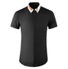2022 Coloque de colorido de verão Contraste Digital Contraste Costura de cor de alta qualidade Camisa de algodão confortável Trend Slim camisa
