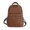 Backpack Trend PU Leather Leisure Portable Business Computer Bag Fashion Plaid High School Bags For Men And WomenBackpack