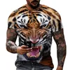 Mężczyźni/kobiety Summer Moda 3d Tiger Tiger T-koszule Osobowość fajna koszulka graficzna koszulka unisex krótkie rękaw