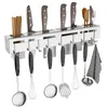 Kitchen Storage & Organization Organizer Stainless Steel Knife Rack Wall-Mounted Shelf Chopstick Holder Spice