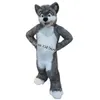 Fursuit à poil long Husky chien renard loup mascotte Costume fourrure adulte personnage de dessin animé Halloween fête dessin animé ensemble #066