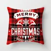 Christmas Pillow Case Linen Plush Printed Sofa Cushion Halloween Pillowcase Cover