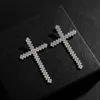 New Fashion Stud Earring Tassel Earrings S925 Silver Needle Diamond Zircon Stitching Cross Earrings for Women