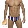 Roupas de banho masculinas sexy listradas masculino masculino de praia de baixa cintura de praia