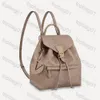 MONTSOURIS mochila mujer clásica flor marrón moda cuero bolso de viaje diseñador hebilla corbata cuerda mochilas Turtledove M45501 M45205