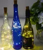 Cordas LED Garland Luces de botella de vino de corcho Cadena Partido impermeable Partido de alambre de plata.
