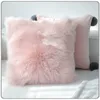 Coussin/oreiller décoratif nordique en peluche taie d'oreiller laine fausse fourrure coussins canapé lit fourrure cheveux longs coussin princesse maison mariage décoration