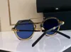 Шестигранное золото/голубые солнцезащитные очки для мужчин пилотные очки геометрические мужчины спортивные солнцезащитные оттенки UV400