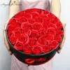 Câlin seau boîte de papier ronde + savon rose fleur emballage ensemble frais boîte-cadeau floral fête de mariage présente boîte de rangement fleuriste approvisionnement 220406