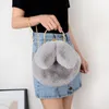 Women Plush Bag Faux Rabbit Fur Clip Bag Ladies Portable Plush-Bag Fashion Simple Cute Rabbit Ears Bags
