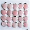 Arts And Crafts Arts Gifts Home Garden Natural Stone Charms 25Mm Heart Shape Rose Quartz Pendants Chakras Gem Fit Ea Dhine