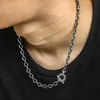 Chains Fashion 6 mm Collier masculin Cable Rolo Chaîne de liaison Gunmetal acier inoxydable pour hommes