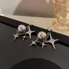 Berömda BranddesignerDangle Chandelier Silver Needle Korean Fashion Ball Star Tassel Earrings Pendant Gotic Temperament Design Kvinnliga örhängen Hoopdangle
