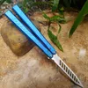 The One Falcon Butterfly Trainer Jilt Knife D2 Blade 6061 Aviation Aluminum Handle Bushing System Free Swinging EDC Tool Knives