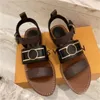 Designer Sandaal Vrouwen Slides Bom Dia Platte Muilezel Slipper Patent Vrouwelijke Strand Rubberen Zolen Dames Zomer Flip Floshoe''e''viuton'' Wjr