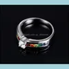 Band Rings Jewelry Men And Women Rainbow Ring The Zircon Austrian Crystal Gay Pride Fine Drop Delivery 2021 S63Cv