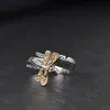 Cluster Ringe Libelle Ring 925 Silber Anillos Mode S925 Sterling Für Männer Schmuck Einstellbare Größe BagueCluster Edwi22