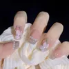 Fałszywe paznokcie prasuj na hurtowej masowej kamelii fałszywy paznokcie słodki styl krótki akapit manicure oszczędzaj czas uroczy tipsfalse