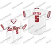 Xflsp GlaC202 Cal Ripken Jr 5 Rochester Red Baseball Jersey Rot Weiß Grau Blau Movie Baseball Jerseys