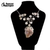 Kedjor Fashion Nature Sea Shell Flower Statement Halsband Antik smycken Bohemian Vintage Silvercolor for Women XL003Chains