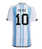 NOWOŚĆ 2022 Argentyna piłkarska 22 23 J.alvarez Dybala Messis di Maria Kun Martinez Football Shirt Men Kit Kit Fan Wersja gracza