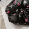 Saç Aksesuarları Moda Organza Sheer Scrunchie ile Renk Dolu Gezodyalı Top Yüzük Kadın Alacak kuyruğu Halat Bantları Kızlar Tatlı Damla Teslimat Dhjyg