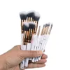 10pcs PU cylinder marble barrel color makeup brush tools set beauty brush eye shadow brushes concealer 0311