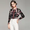 Chemisiers pour femmes chemises Design Chic Ins imprimés floraux chemise boutonnée 2022 à manches longues bureau dame décontracté mode SLIM femmes Vintage TopWom