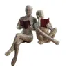 Reading Woman Resin Statue Desktop Ornament Living Room Bedroom Decoration Home Sculpture Ornaments Decor 220707