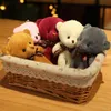 CM Random Color Kawaii Love Teddy Bear Plush Toy Beautiful Mini Tie Dolls Bag Keychain Pendant Gift for Girls J220704