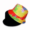 Berets 8 Color Tie Dye Fashion Summer Harajuku Fisherman Hat Men And Women Foldable Outdoor Leisure Bucket Sun HatBerets