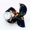 Armbandsur Shsby Ladies Flower Cloth Arvwatch Women Dress Watch Fashion Girl Casual Quartz Rom Big Dial Fabric Clock Birthday Present
