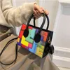 Дизайнер-мода контрастность проверяемого рюкзака рюкзака 2022 новый стиль женский весенний цвет универсальный ins маленький квадратный мешок