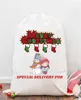 Пустое сублимация Санта -мешкакс фланелевая персонализированная рождественская сумка для хранения подарков Хэллоуин Рождественский Новый год.