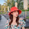 Solid Color Wide Brim Hats Raw Edge Bucket Hat Outdoor Sun Hat Men's and Women's Vacation Casual Cap