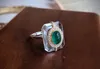 Aazuo 18k الذهب الأبيض القطع الناقص الطبيعي Emerald White Crystal Diamonds REAL RESTANGLE CLASSION