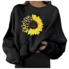 Women's Hoodies & Sweatshirts Autumn Winter Women Sweatshirt Oversized Hoodie Sunflower Floral Printed Long Sleeve Tops Pulloves Streetwear