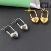 INS Air Ballon Gold Ored Orets Stud Love Lock Female Niche Design High Quality Peach Heart Fashion All-Match Jewelry Accessories Gift