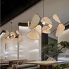 Pendants lampes en osier lustre salon studio cuisine bois bambou lampe tombres lustres grille de feuilles créatives