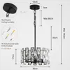 Modern Round Crystal Small Chandelier Lamp Black Simple Pendant Light For Living Room Restaurant Table Bar Indoor Villa Led Lamp