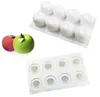 3D Apple Shape Silicone Mold 8 Cell DIY Cake Mousse For Ice Cream Chocolate Pastry Art Pan Dessert Bakeware Decorating Tool 220721