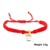 Ręcznie robiona bransoletka ze stali nierdzewnej z 26 listami Charm Regulowana czarna czerwona nić String Rope Osobowość Początkowe bransoletki Para Biżuteria