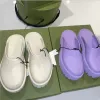 Zapatillas perezosas de goma para playa Desiner de fondo grueso, estilo de espectáculo para interiores y exteriores, sandalias cálidas de piel de zorro para mujer, chanclas deslizantes 652