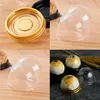 Gift Wrap 50pcs Mini Cake Boxes And Packaging Box Transparent Plastic For With Lid Egg-Yolk Puff Mooncake Clear Packing BoxGift