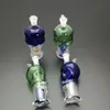 Glass pipe Oil Burner bong hookah Smoking Mini color contrast skull bone glass