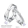 Klasyczny skręt regulowany otwartą parę Pierścień Miedź plastinum mężczyzn kobiety zaręczynowe palcem ślubne akcesorium walentynkowe prezent biżuteria hurtowa