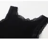 PUWD Slim filles doux dentelle débardeurs été mode dames côtelé tricoté coton Vintage femmes mignon doux haut Chic 220325