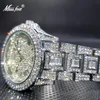 relogio masculino 럭셔리 미스 아이스 아웃 다이아몬드 시계 다기능 날짜 조정 캘린더 쿼츠 시계를 조정합니다. DRO 220325